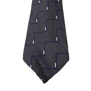 Stafford Neck Tie 100% Silk Grey Blue Geometric Wedding Prom Office Italy